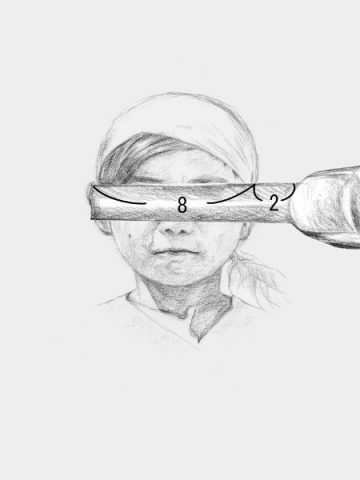 測り棒による横の計測