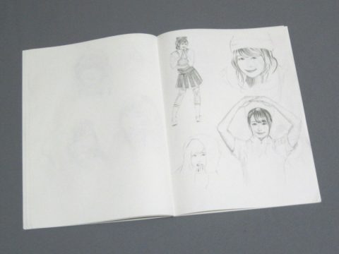 ノートの場合は見開きの片側だけに描く