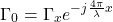 $$\Gamma_0=\Gamma_xe^{-j\frac{4\pi}{\lambda} x}$$